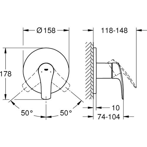 Grohe Eurosmart Ankastre Duş Bataryası - 24042003