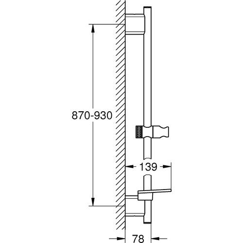 Grohe Grohe Rainshower Smartactive Duş Sürgüsü, 90 Cm, Fırçalı Bakır 26603DL0