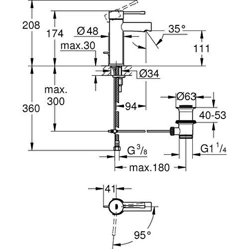 Grohe Essence Tek Kumandalı Lavabo Bataryası - 23379001