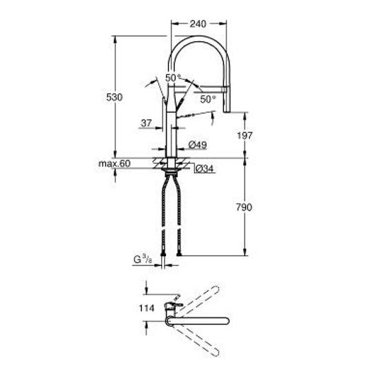 Grohe ESSENCE TEK KUMANDALI EVİYE BATARYASI - 30294A00