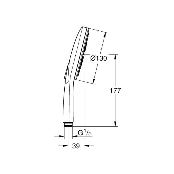 Grohe RAİNSHOWER SMARTACTİVE 130 EL DUŞU 3 AKIŞLI - 26574GL0