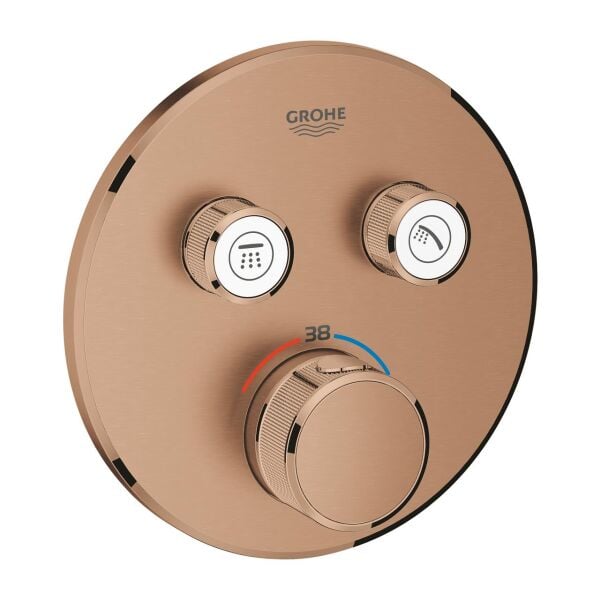 Grohe Grohtherm Smartcontrol Çift Valfli Akış Kontrollü, Ankastre Termostatik Duş Bataryası Brushed Warm Sunset - 29119DL0