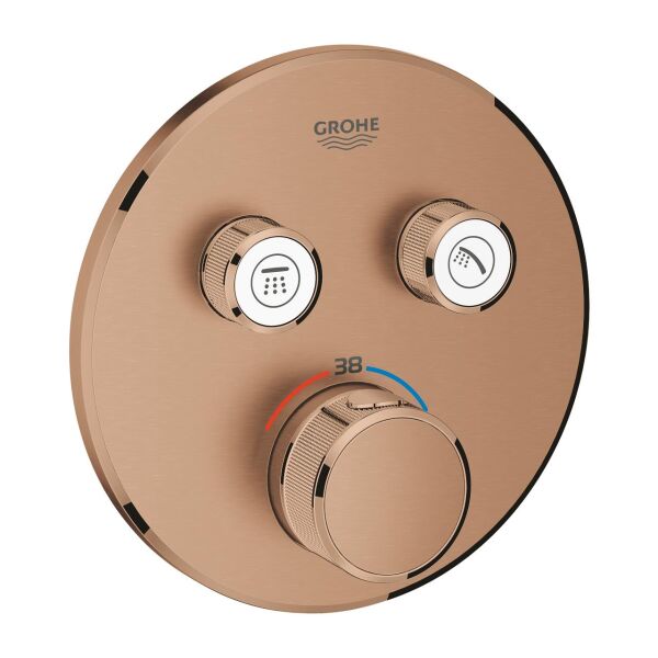 Grohe Grohtherm Smartcontrol Çift Valfli Akış Kontrollü, Ankastre Termostatik Duş Bataryası Brushed Warm Sunset - 29119DL0