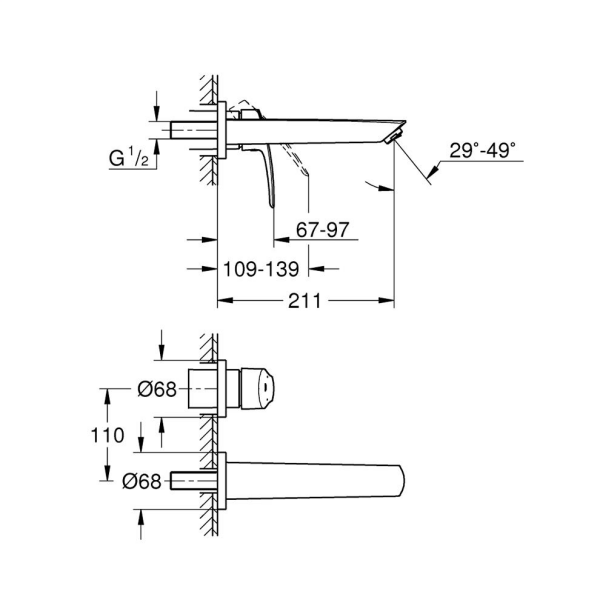 Grohe EUROSMART 2 DELİKLİ LAVABO BATARYASI M-SİZE - 2933830D