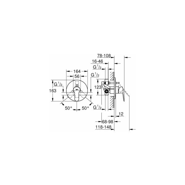 Grohe Bauedge Ankastre Banyo ve Duş Bataryası 29079000