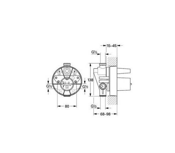 Grohe Ankastre Banyo Duş Bataryası Duvar İçi Gövde