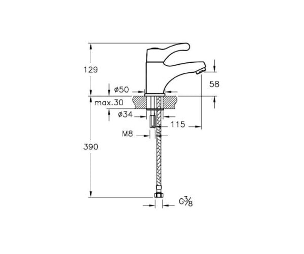 Artema Aquamed Lavabo Bataryası (Bedensel Engelli Kullanımına Uygun)