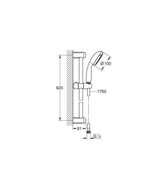 Grohe New Tempesta 100 Sürgülü Duş Seti 1 Fonksiyonlu 27853001