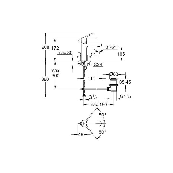 Grohe Plus Sifon Kumandalı Lavabo Bataryası - 32612003