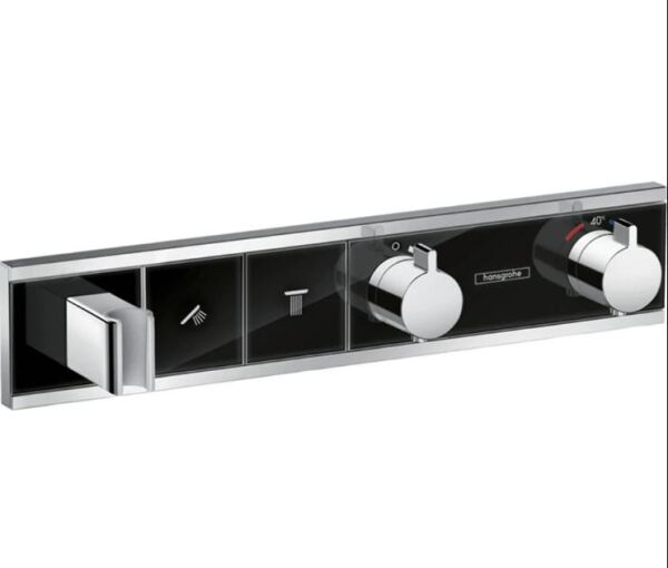 Hansgrohe RainSelect Siyah Krom Ankastre Banyo Bataryası - 15355600