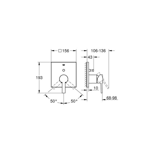 Grohe Allure Ankastre Banyo Duş Bataryası 2 çıkışlı divertörlü- 24070000