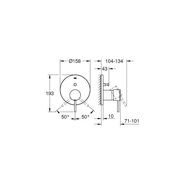 Grohe Atrio Ankastre Banyo Duş Bataryası 2 çıkışlı divertörlü- 24066003