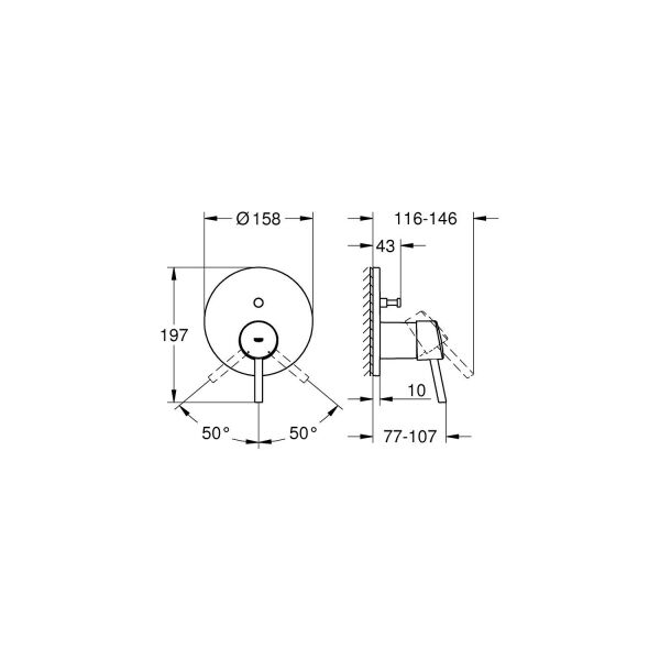 Grohe Concetto Ankastre Banyo Duş Bataryası 2 çıkışlı divertörlü- 24054001