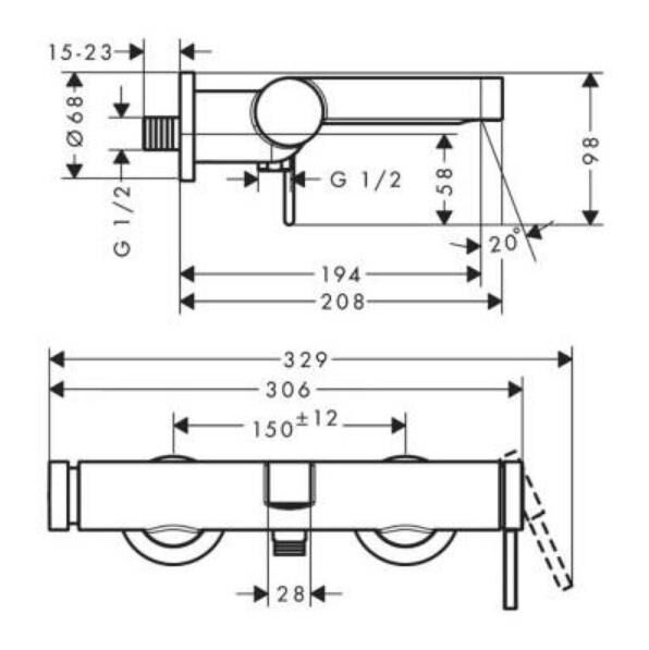 Hansgrohe Finoris Banyo Bataryası Aplike - 76420000