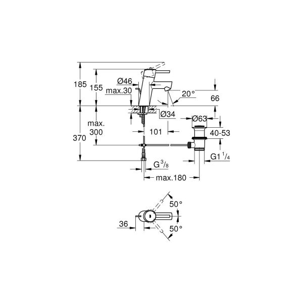Concetto Tek Kumandalı Lavabo Bataryası - 3220410E