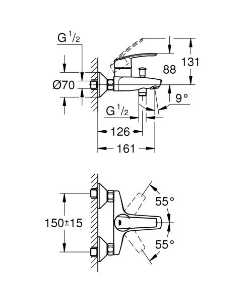 Grohe Start Tek Kumandalı Banyo Bataryası