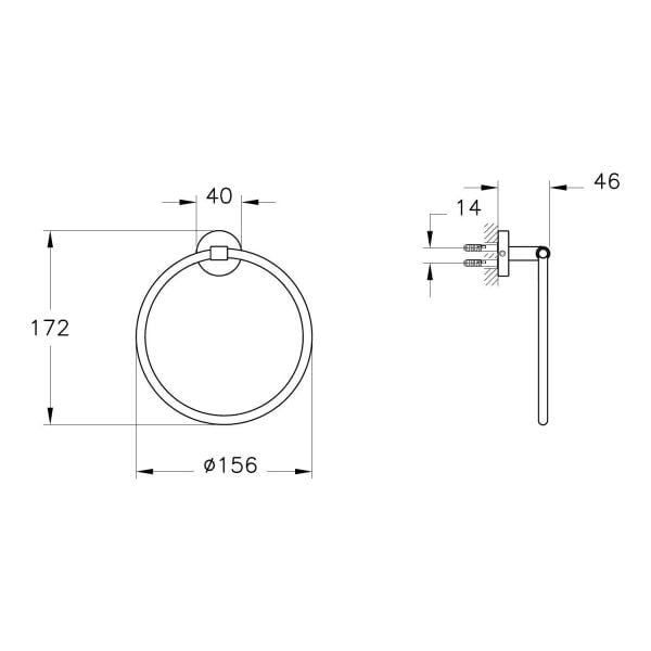 Vitra Base 200 Halka Havluluk A44101