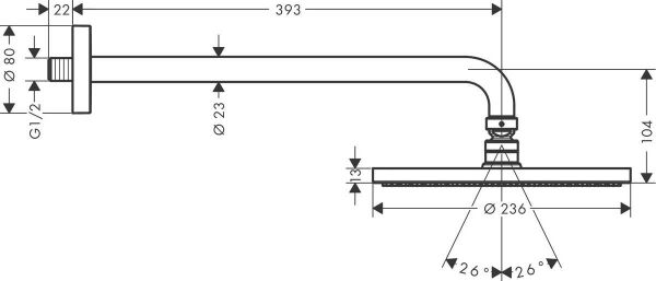 Hansgrohe Raindance S Tepe Duşu 240 1jet, - 27607000