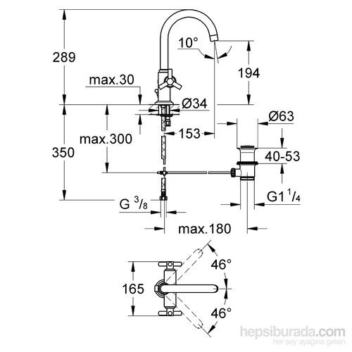 Grohe Atrio Tek Delikli Lavabo Bataryası - 21019000