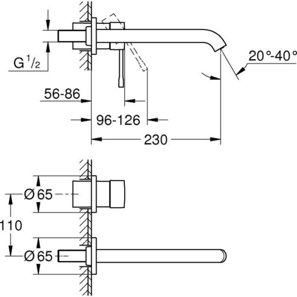Grohe Essence İki Delikli Lavabo Bataryası L-Boyut 19967A01