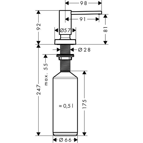 Hansgrohe Paslanmak Çelik Sıvı Sabunluk - 40448800