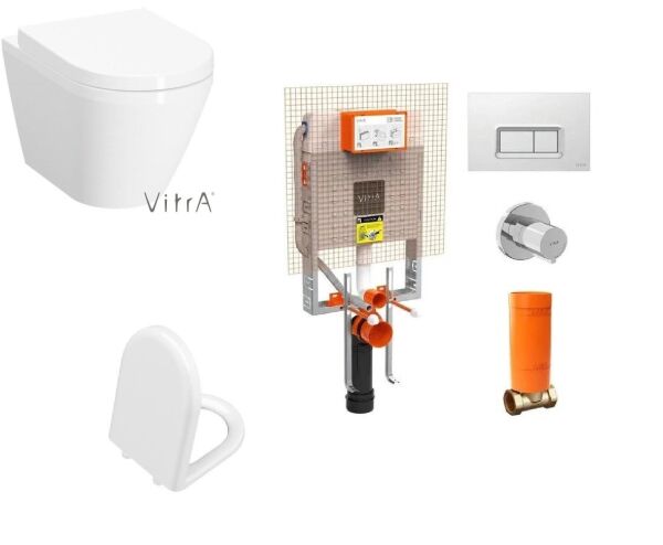Vitra Gömme Rezervuar Set + Vitra Integra Asma Klozet (Kapak Dahil)