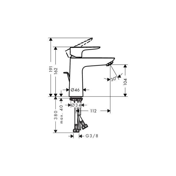 Hansgrohe Talis E 110 Mat Bronz Lavabo Bataryası 71710140