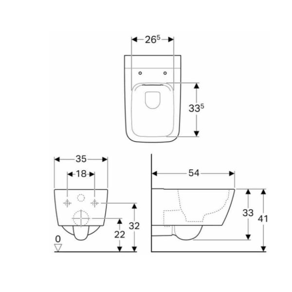 Geberit Icon Square Asma Klozet+Yavaş Kapanan Kapak