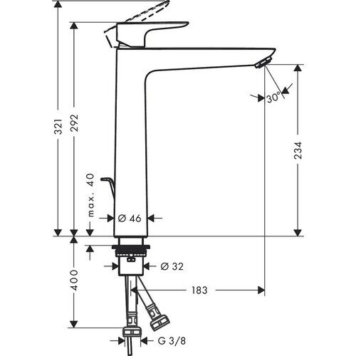 Hansgrohe Talis E 240 Mat Bronz Lavabo Bataryası (Yüksek) 71716140