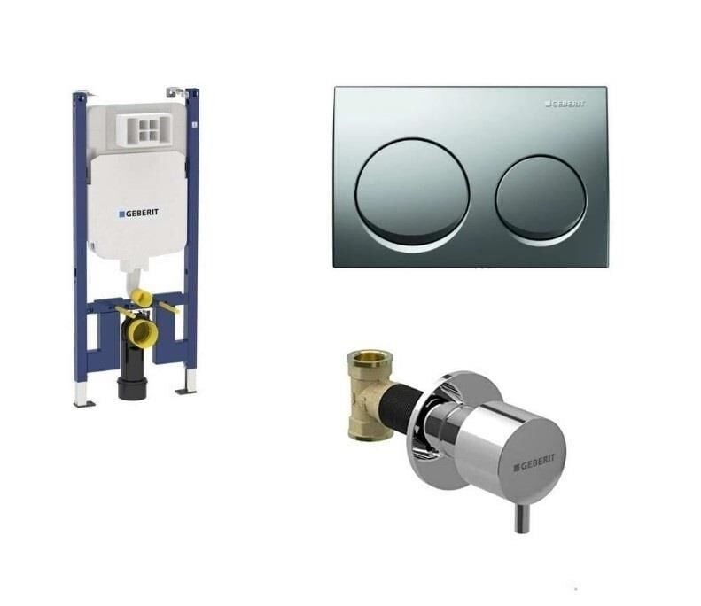 Geberit Alpha Duofix Gömme Rezervuar Seti + Parlak Kapak