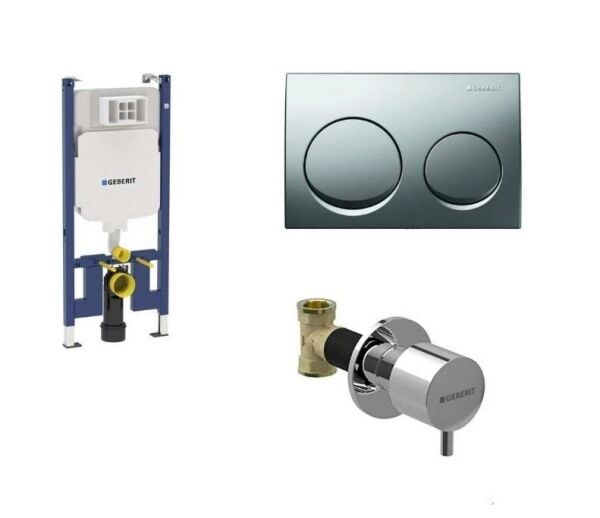 Geberit Alpha Duofix Gömme Rezervuar Seti + Parlak Kapak