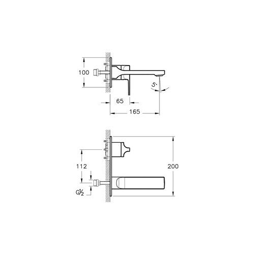 VitrA Artema Suit L Ankastre Lavabo Bataryası Krom A42486