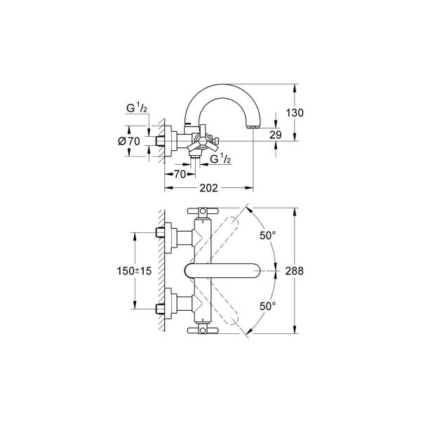 Grohe Atrio Jota Banyo Bataryası Krom - 25011000