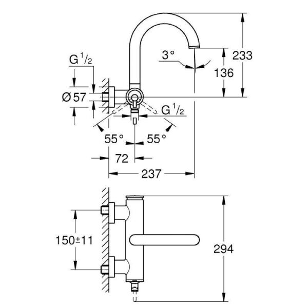 Grohe ATRİO TEK KUMANDALI BANYO BATARYASI - 32652AL3