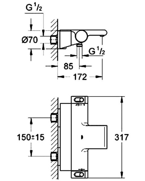 Grohtherm 2000 New Termostatik Banyo Bataryası - 34464001