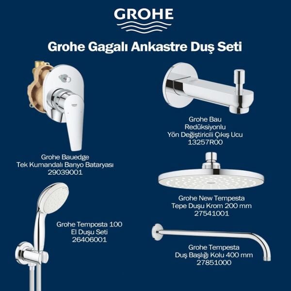 Grohe Eco Gagalı Ankastre Duş Seti 29039001set