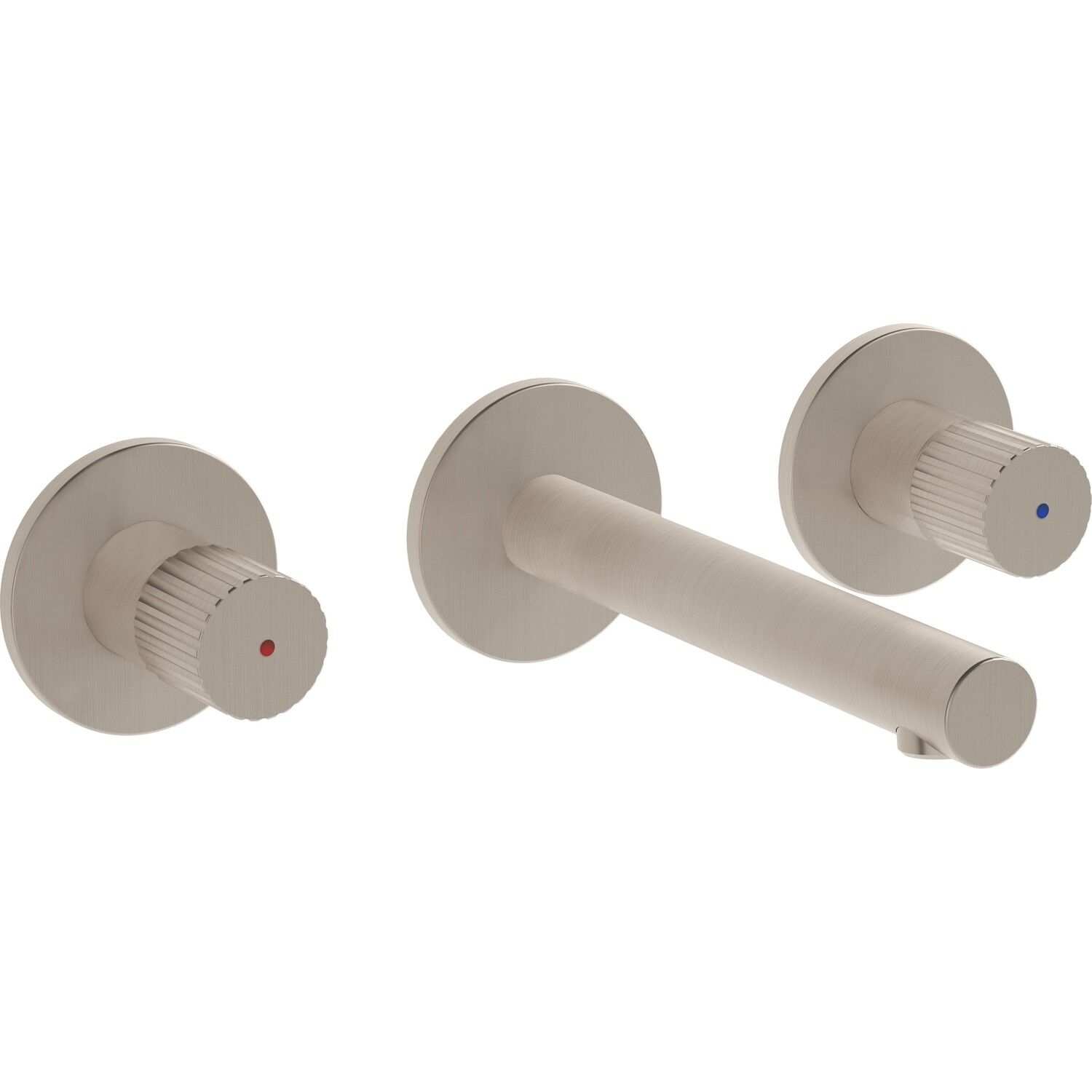 VitrA Origin A4258234 Ankastre Lavabo Bataryası 3 Rozetli Sıva Üstü Fırçalı Nikel