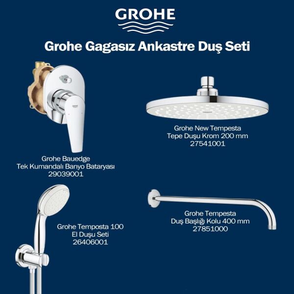 Grohe Eco Gagasız Ankastre Duş Seti 29039001set2