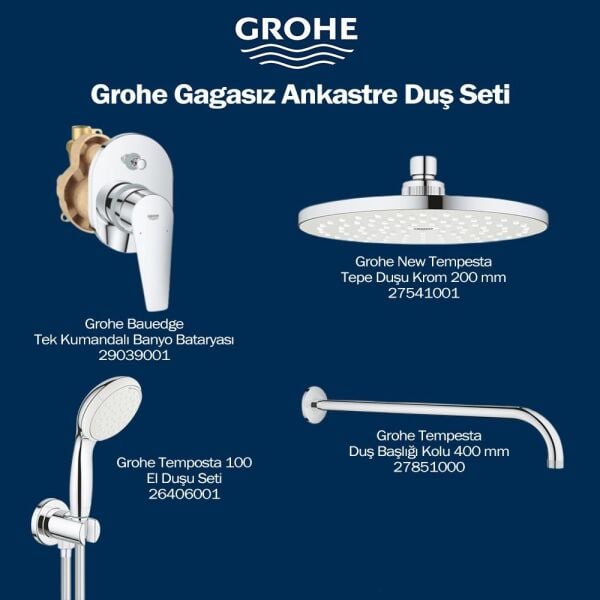 Grohe Eco Gagasız Ankastre Duş Seti 29039001set2
