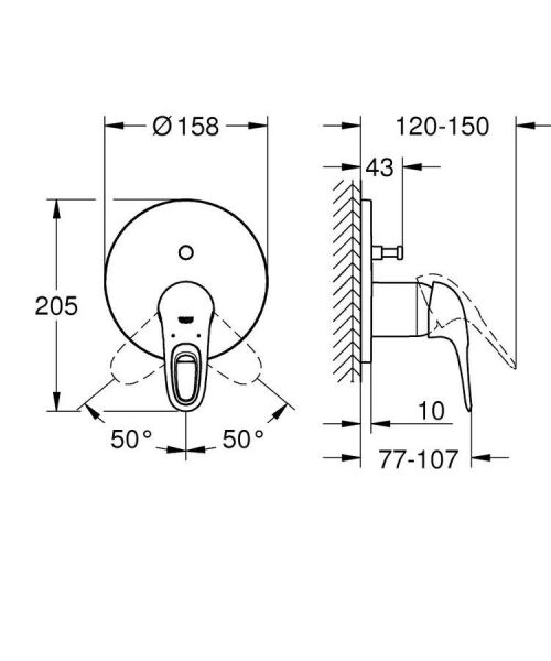 Grohe Eurostyle Ankastre Banyo Duş Bataryası 2 çıkışlı divertörlü- 24049003
