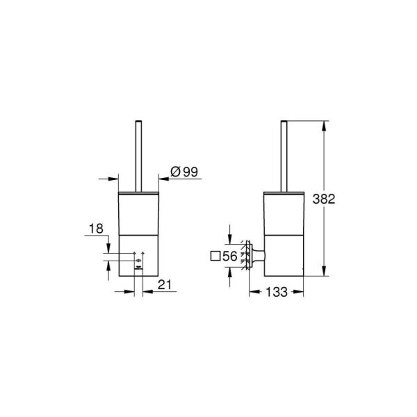 Grohe Allure Tuvalet Fırçası Seti - 40340001