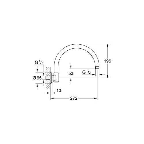 Grohe Rainshower® Duş Başlığı Kolu Retro 272 mm - 28384000