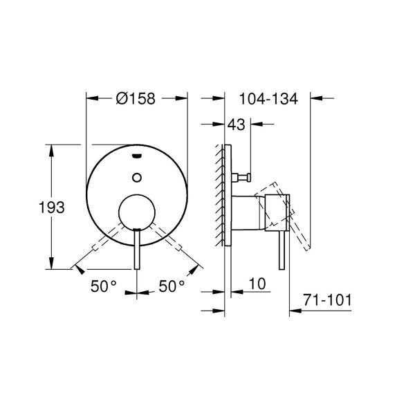 Grohe Ankastre Banyo Bataryası 2 Çıkışlı Atrio - 24066AL3