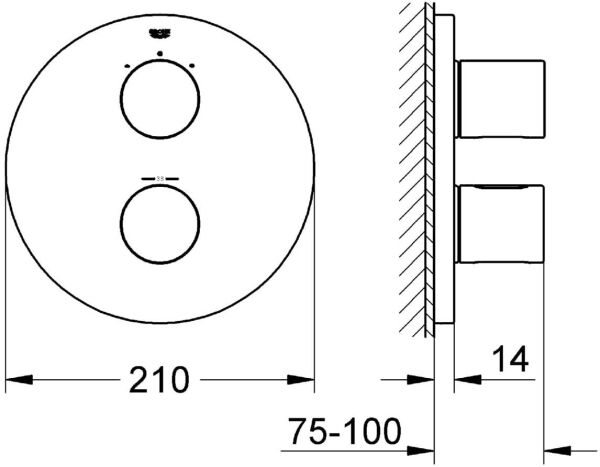 Grohe Grohtherm 3000 Cosmopolitan Termostatik Banyo Duş Bataryası - 19468000