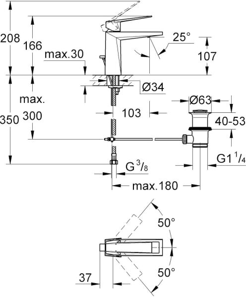 GROHE Allure Tek Kumandalı Lavabo Bataryası.,Warm Sunset 23029DA0