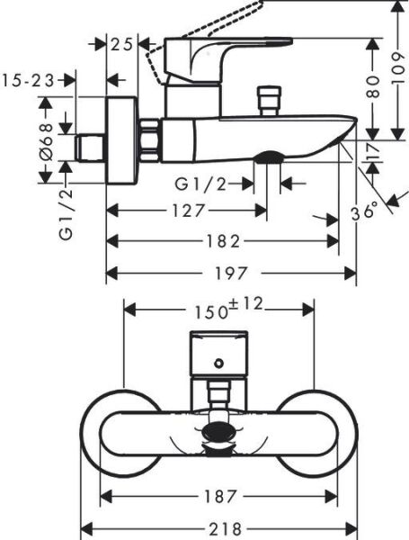 Hansgrohe Rebris E Banyo Bataryası - 72450000