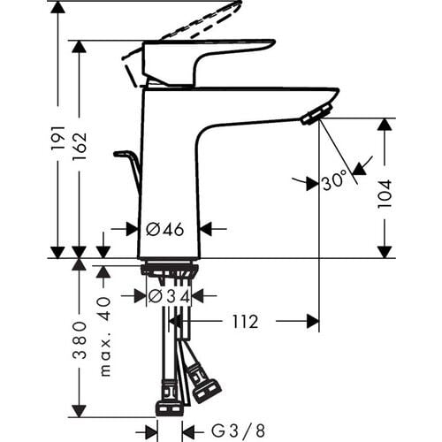 Hansgrohe Talis E 110 Satin Beyaz Lavabo Bataryası 71710700