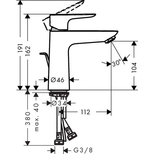 Hansgrohe Talis E 110 Satin Beyaz Lavabo Bataryası 71710700