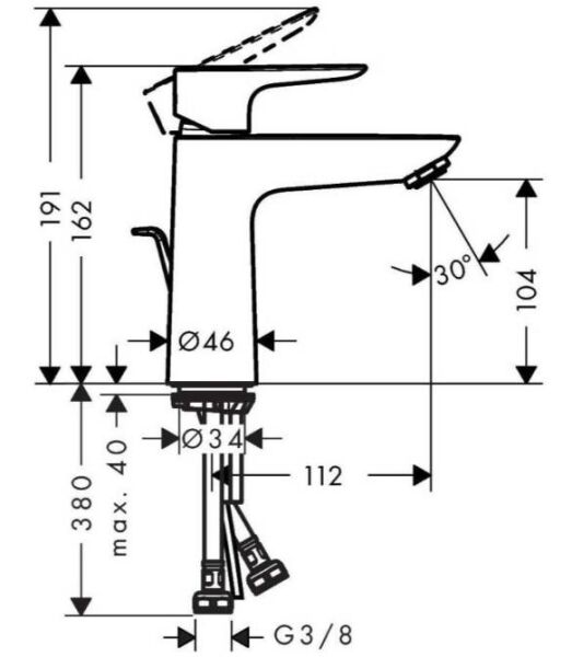Hansgrohe Talis E 110 Lavabo Bataryası Parlak Altın - 71710990