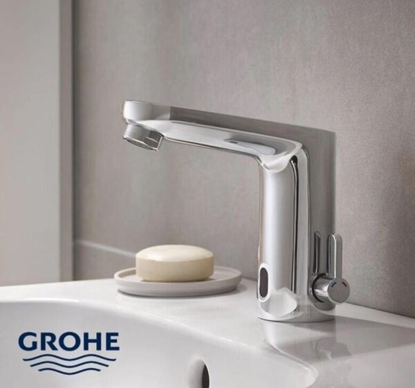 Grohe Eurosmart Cosmopolitan E Fotoselli Lavabo Bataryası, 1/2, Çift Su Girişliayarlanabilir Sıcaklık Sınırlayıcısı - 36325002